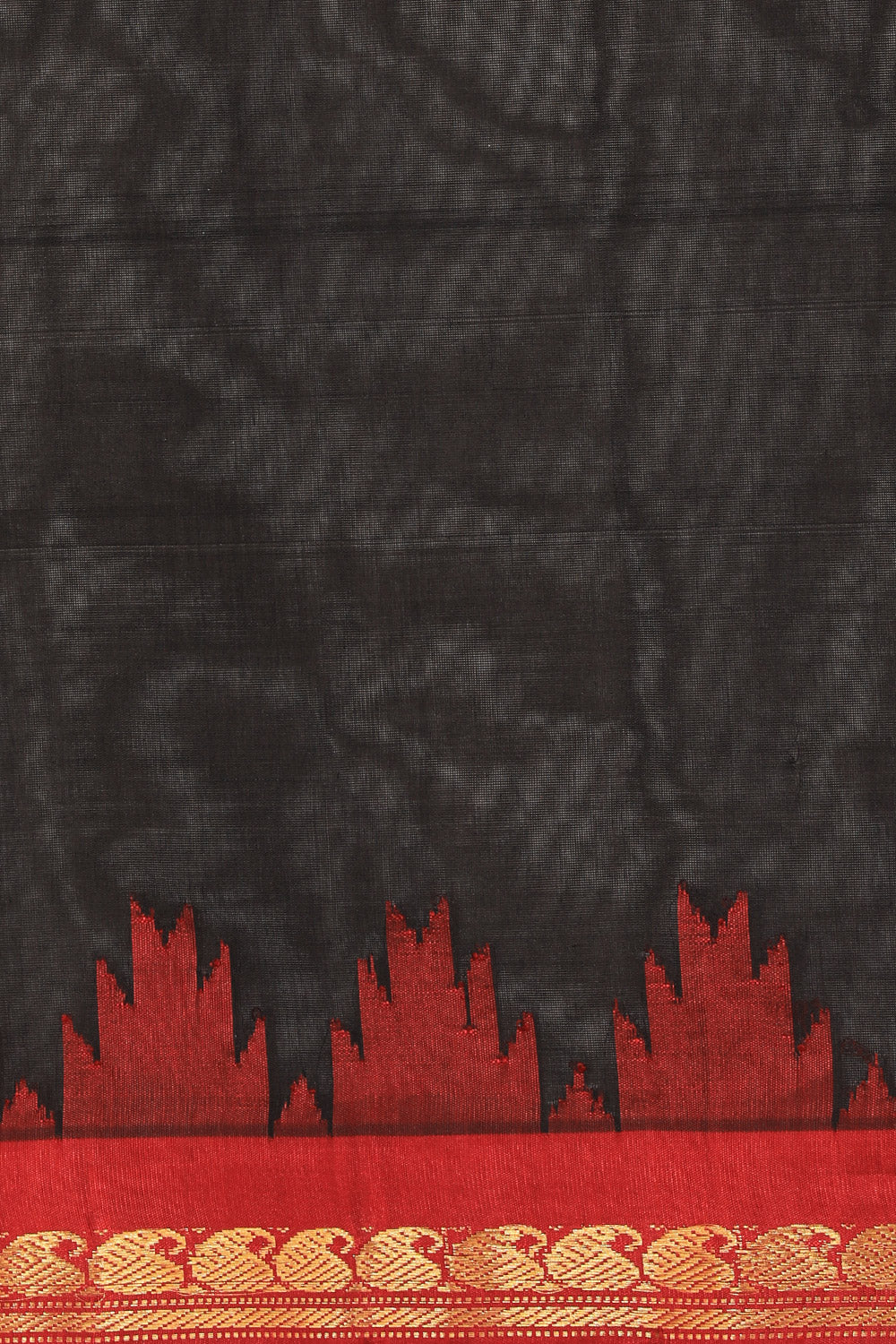 Collection of Gadwal Cotton Silk Black Saree in a gallery layout