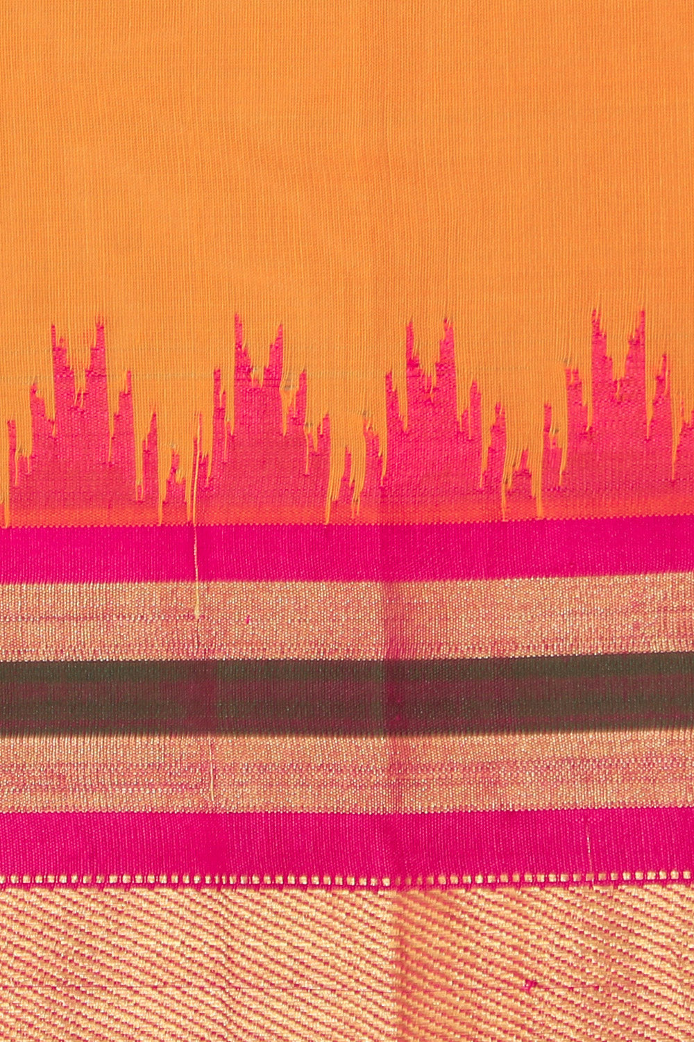 Image of Gadwal Cotton Silk Mustard Saree