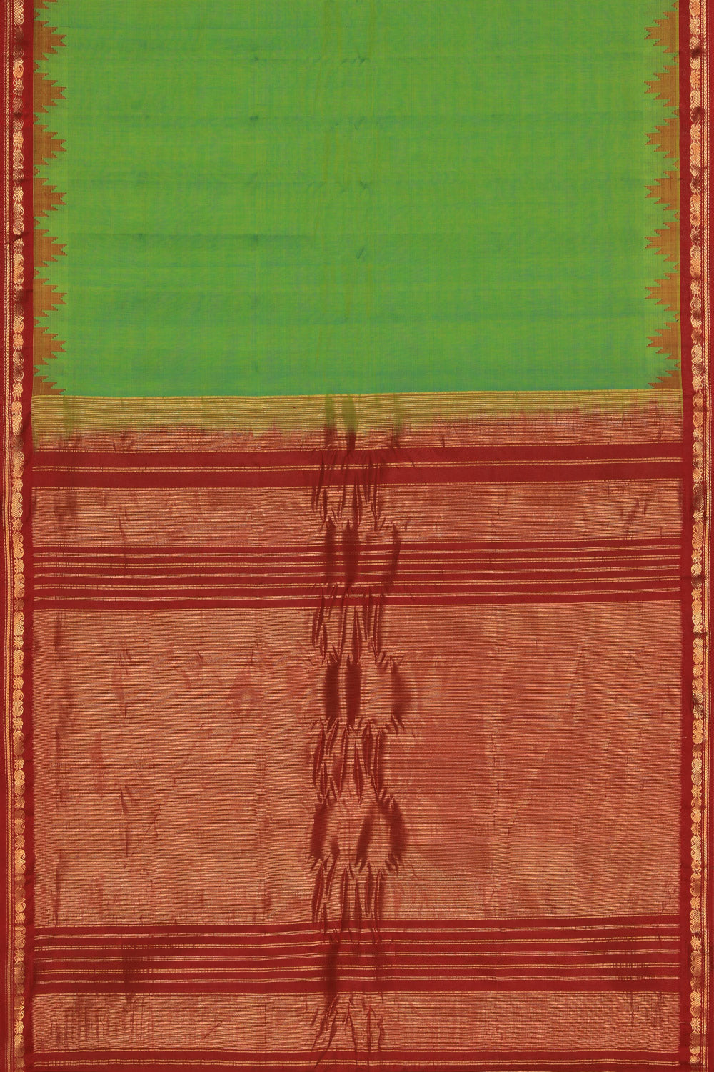 Collection of Gadwal Cotton Silk Mint Green Saree in a gallery layout