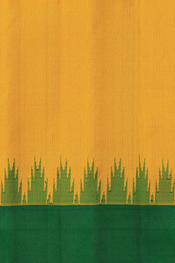 Image of Gadwal Silk Yellow Saree