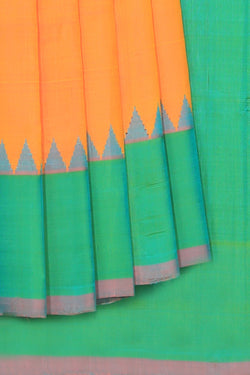 Image of Gadwal Silk Orange Saree