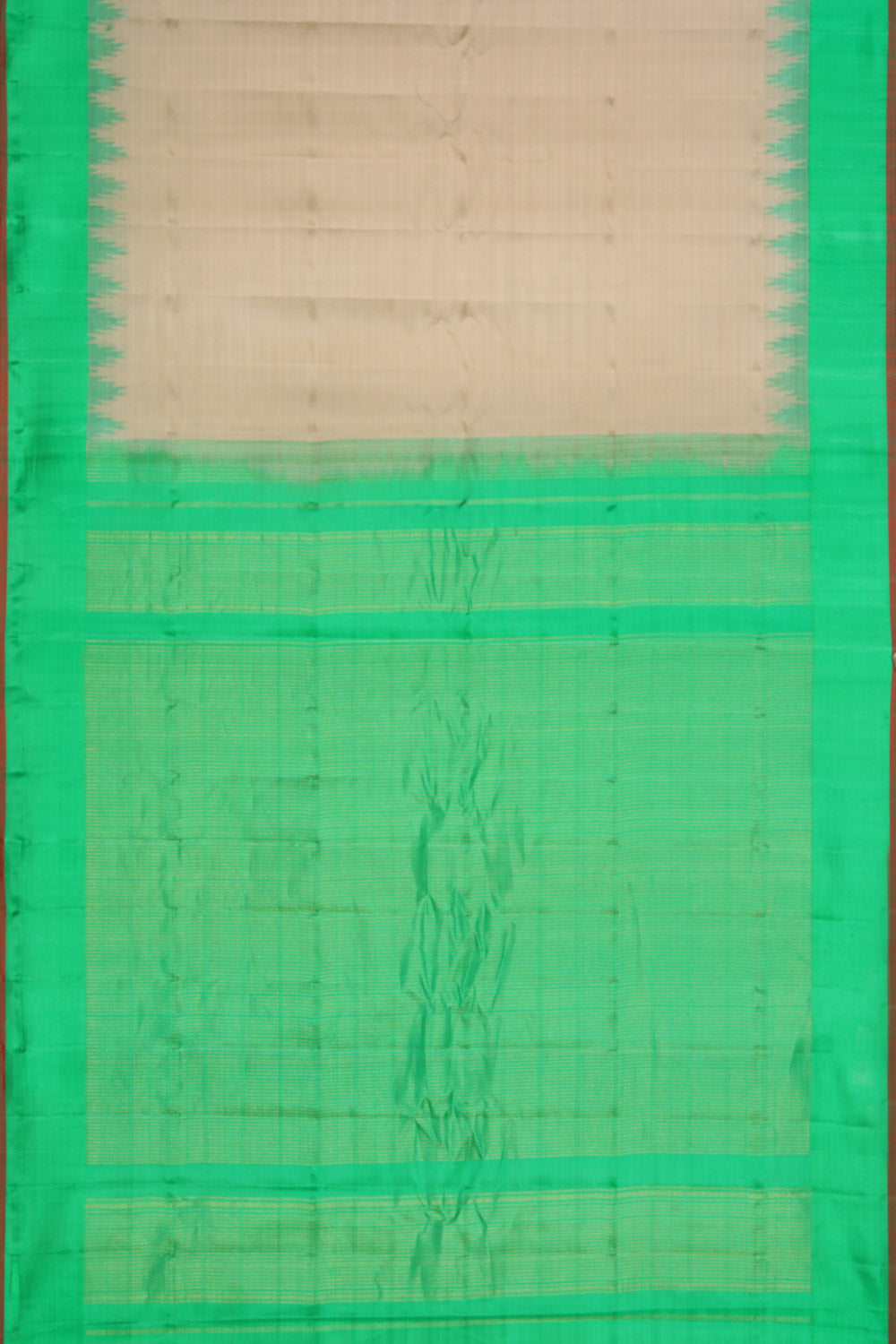 Image of Gadwal Cotton Silk Beige Saree