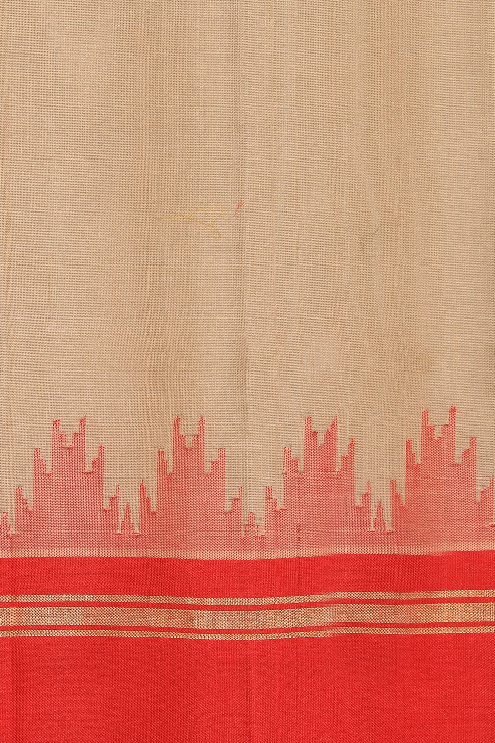 Collection of Gadwal Cotton Silk Classy Beige Saree in a gallery layout