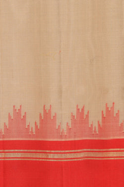 Collection of Gadwal Cotton Silk Classy Beige Saree in a gallery layout