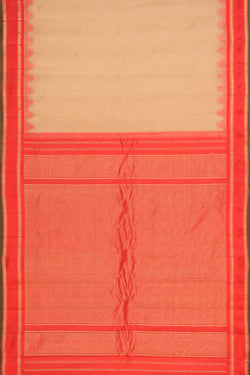 Collection of Gadwal Cotton Silk Classy Beige Saree in a gallery layout