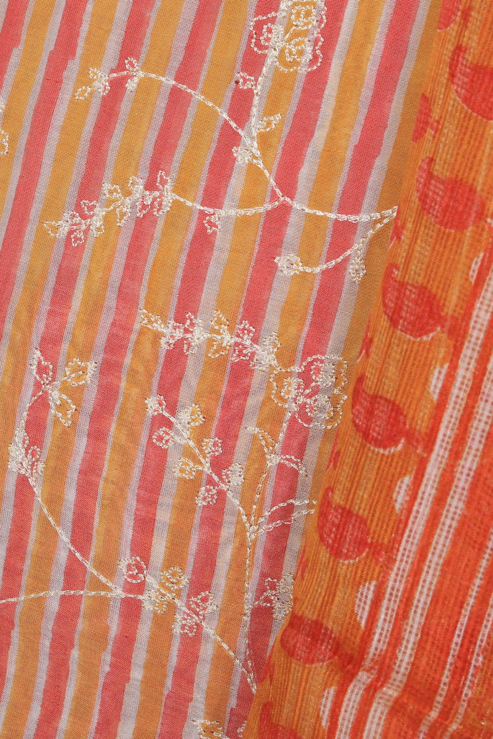 Image of Cotton Silk Unstitched Suit With Dupatta (3 Pcs Set)