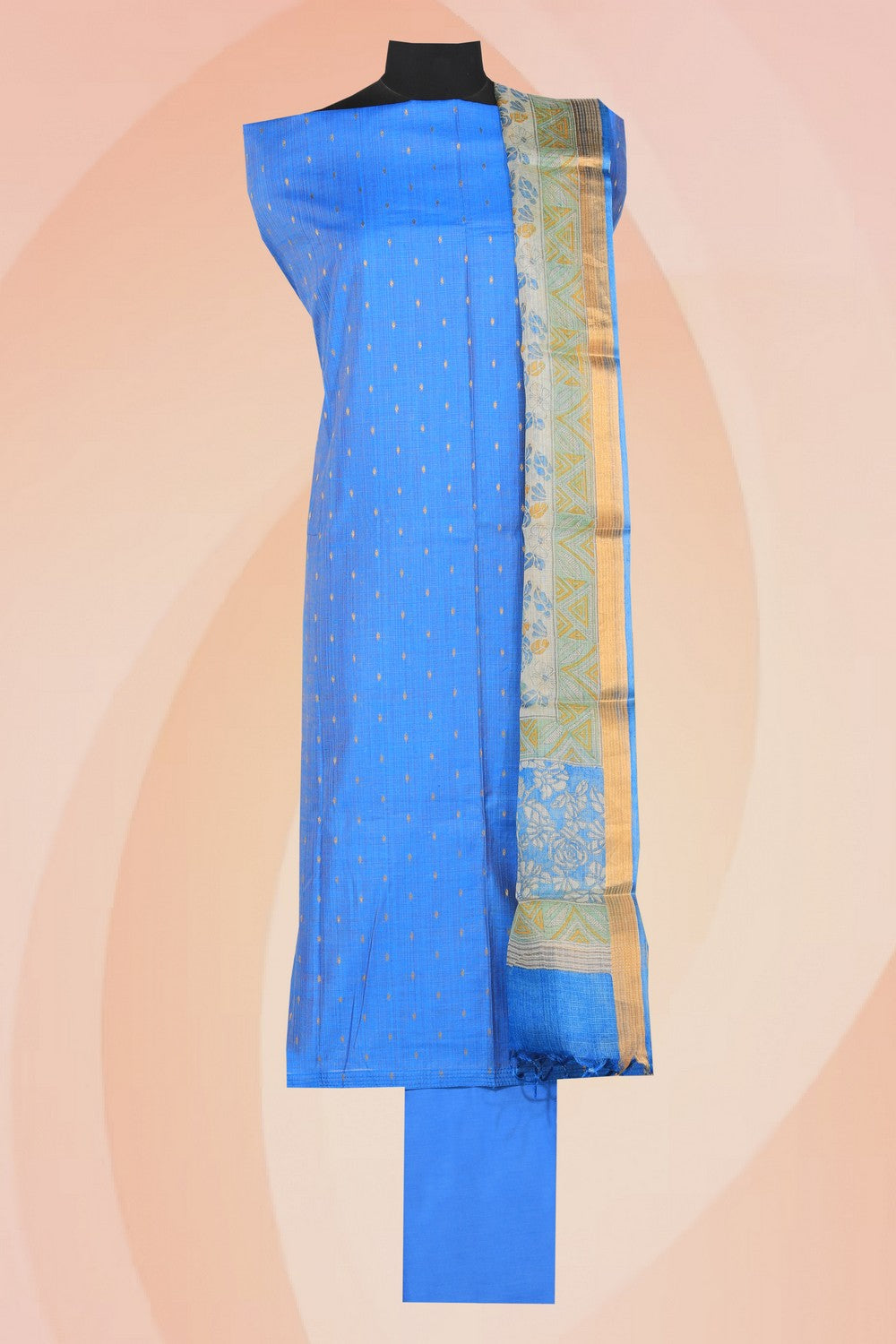 Cotton Silk Unstitched Suit With Dupatta (3 Pcs Set)