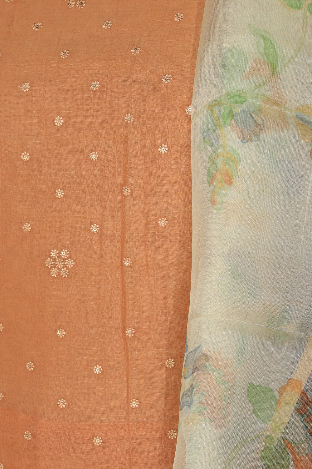 Image of Cotton Silk Unstitched Suit With Dupatta (3 Pcs Set)