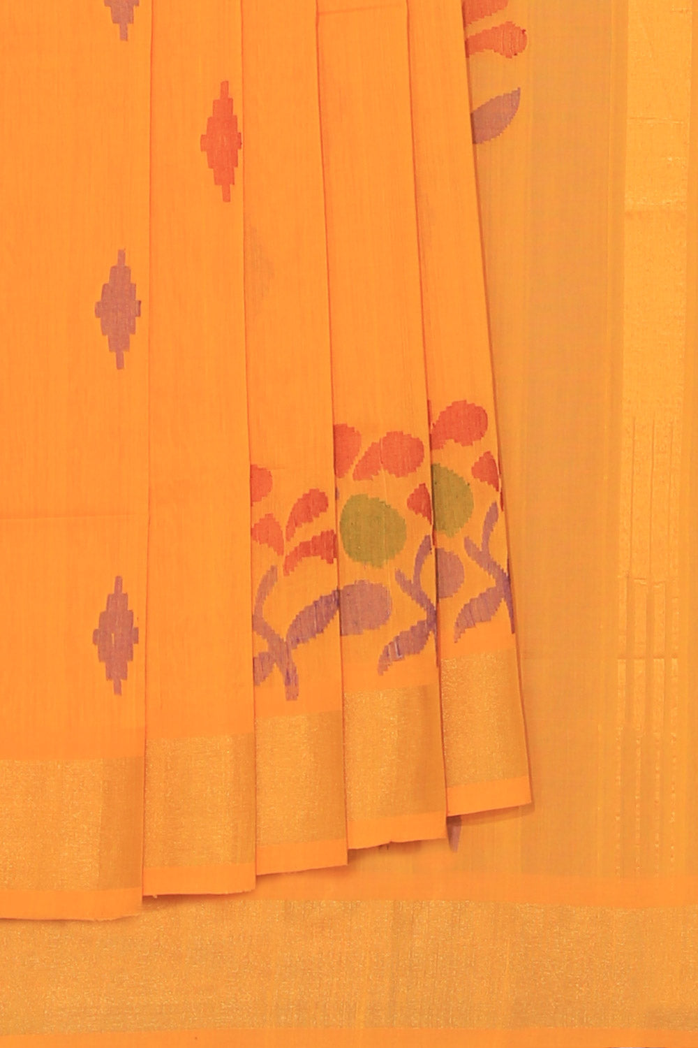 Collection of Uppada Cotton Mustard Saree in a gallery layout