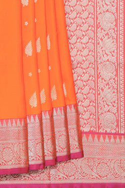 Collection of Venkatagiri Silk Orange Saree in a gallery layout