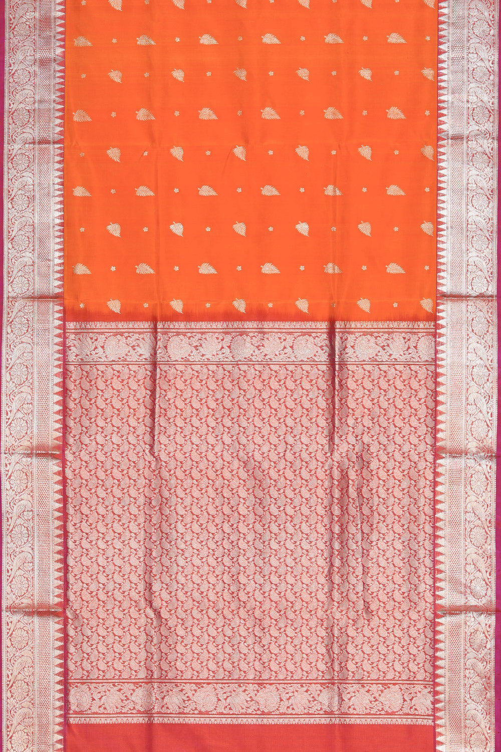 Collection of Venkatagiri Silk Orange Saree in a gallery layout