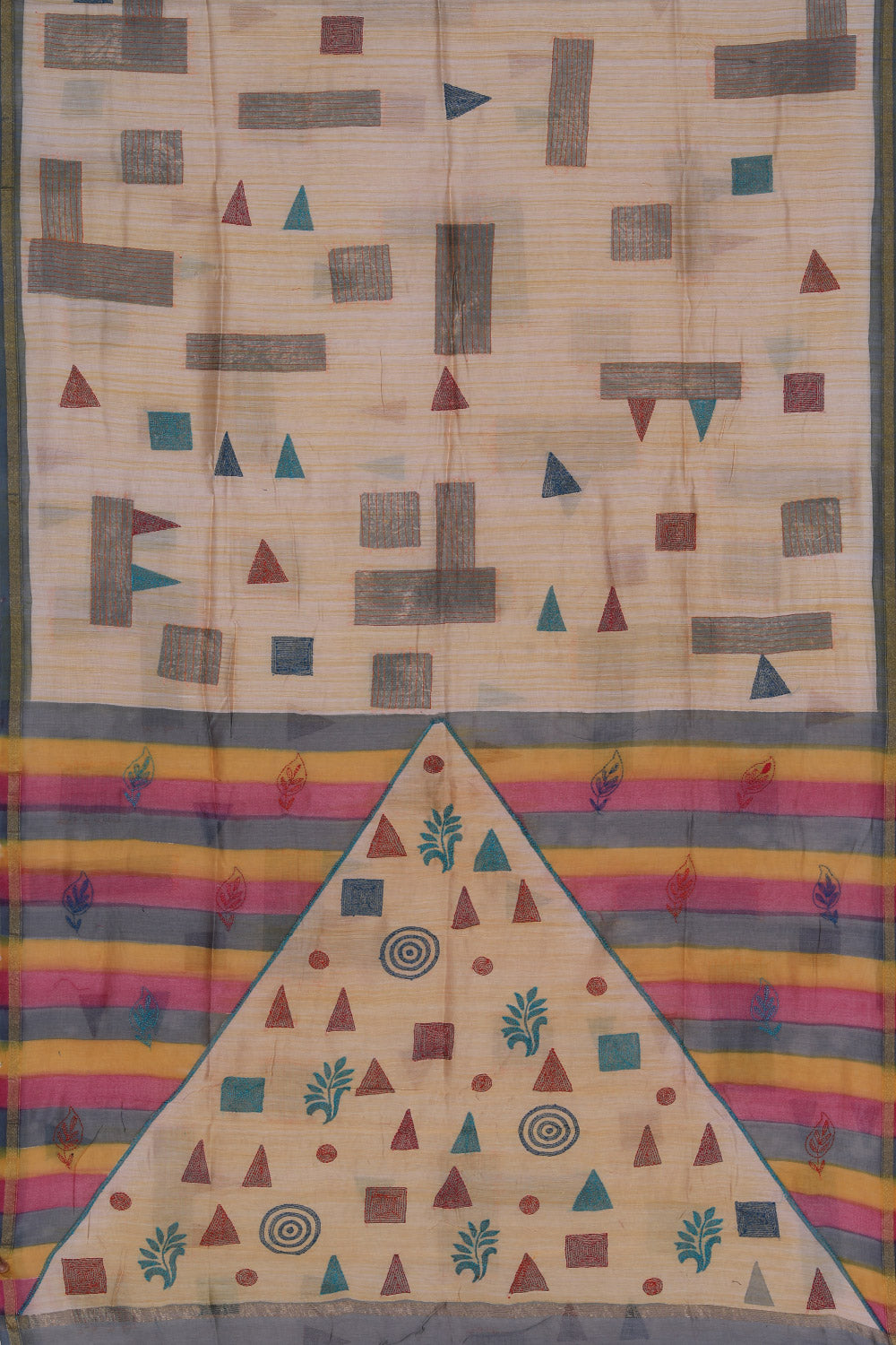 Image of Maheshwari Kantha Stitch Saree