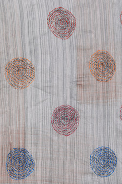 Collection of Maheshwari Kantha Stitch Saree in a gallery layout