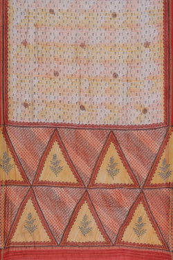 Collection of Maheshwari Kantha Stitch Saree in a gallery layout