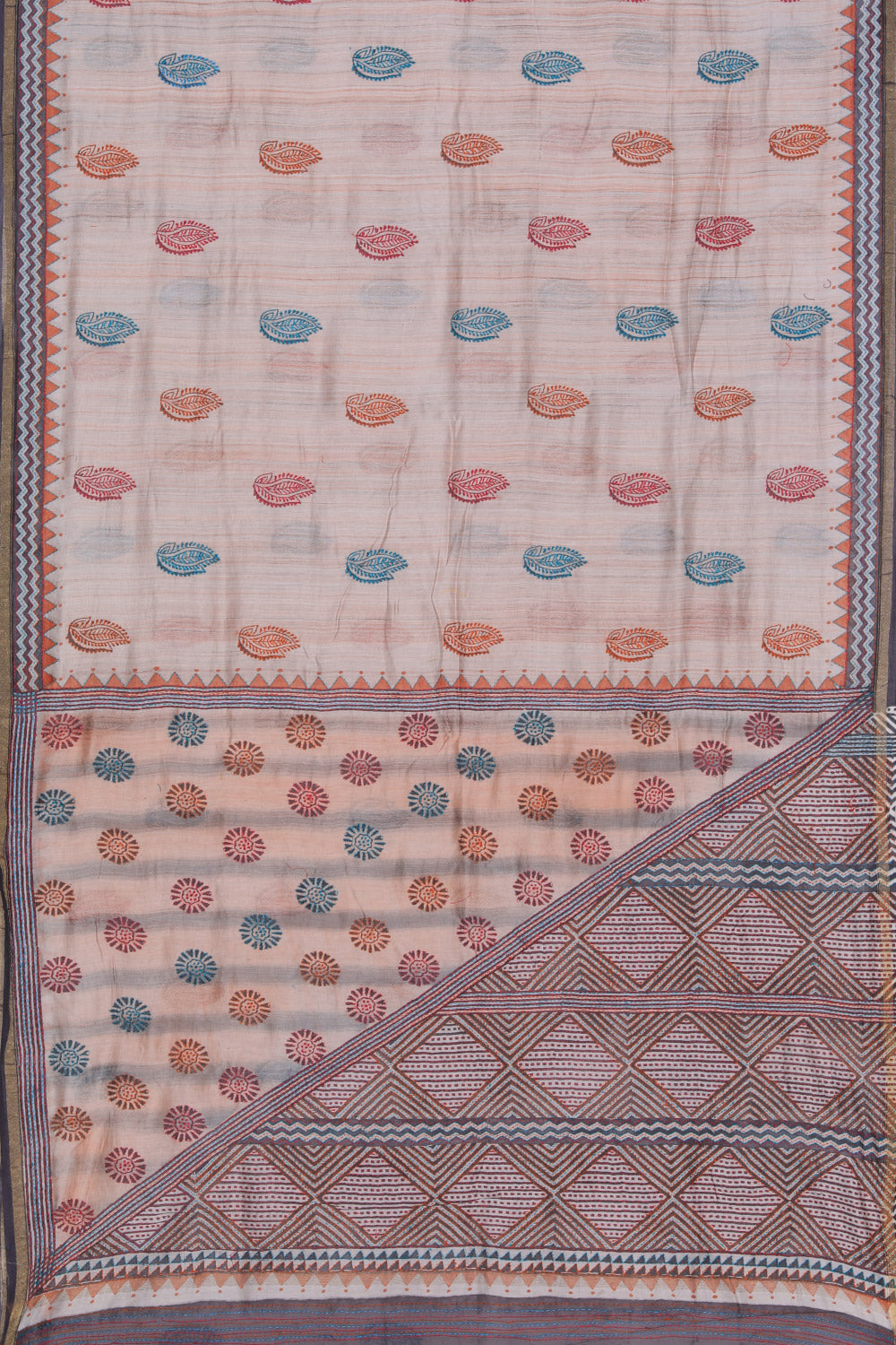 Maheshwari Kantha Stitch Saree