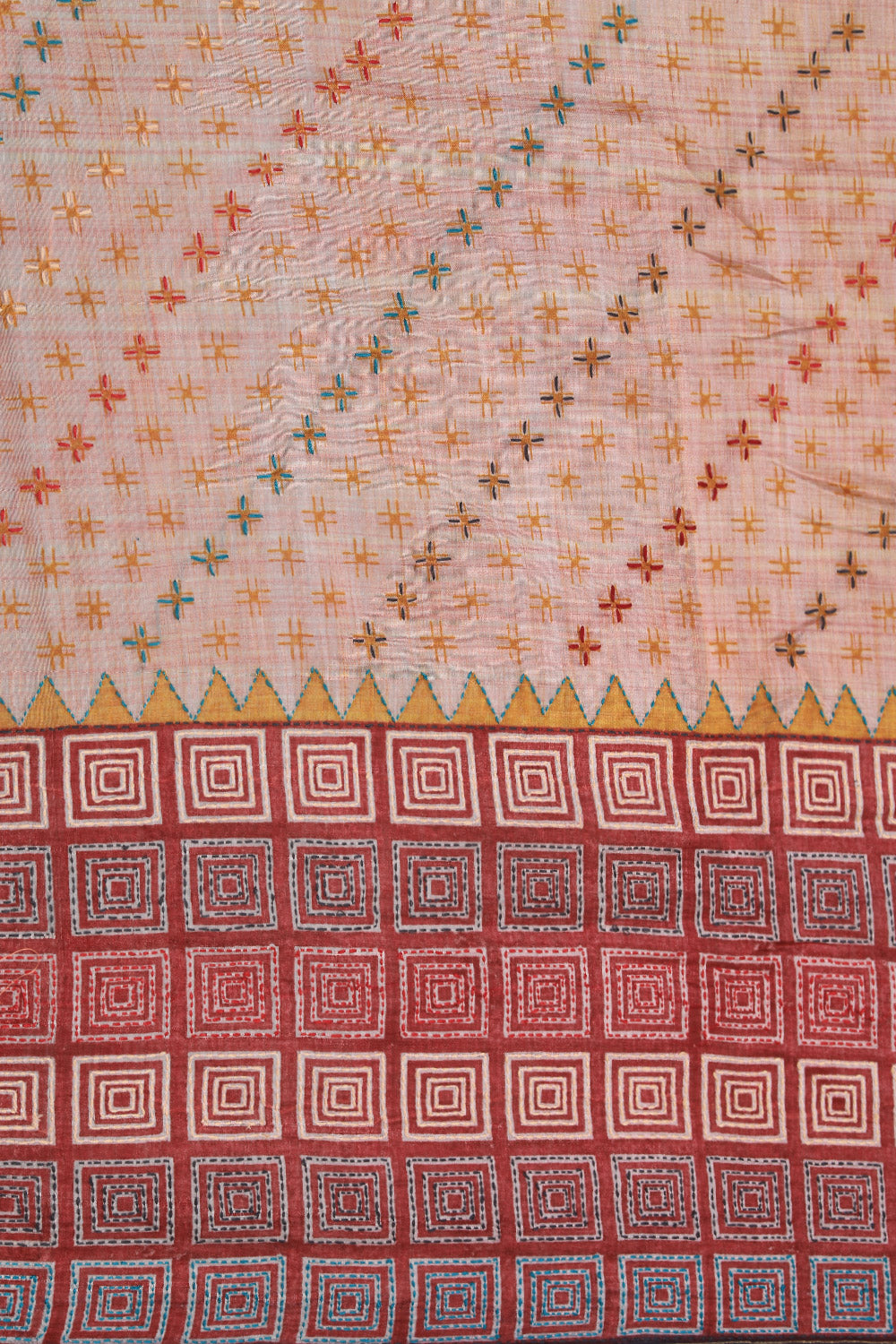 Collection of Maheshwari Geometric Print Saree in a gallery layout