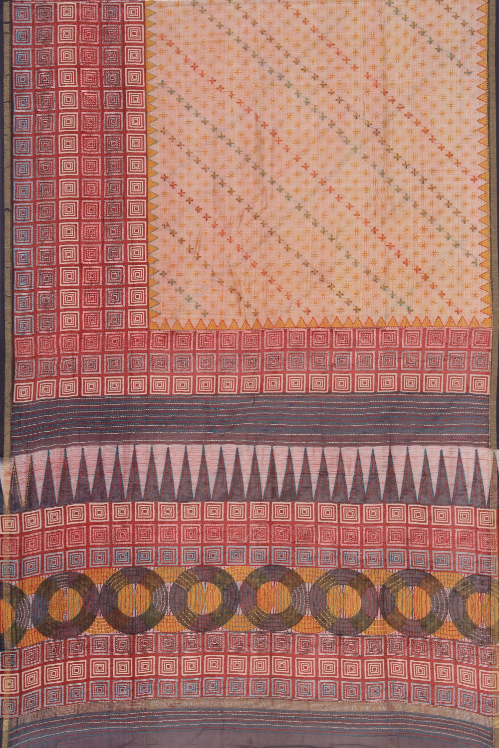 Collection of Maheshwari Geometric Print Saree in a gallery layout