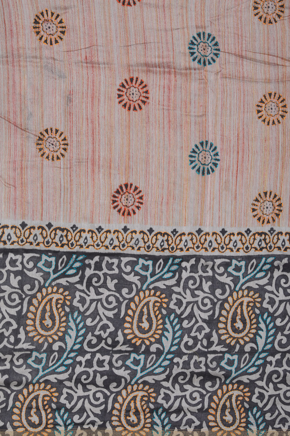 Collection of Maheshwari Kantha Stitch Saree in a gallery layout