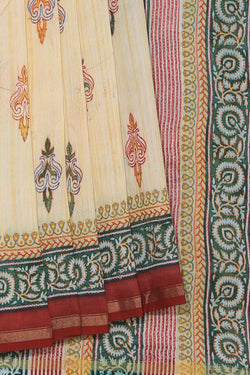 Collection of Maheshwari Kantha Stitch Saree in a gallery layout