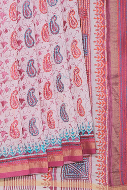 Collection of Maheshwari Kantha Stitch Saree in a gallery layout