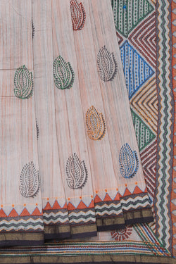 Collection of Maheshwari Kantha Stitch Saree in a gallery layout