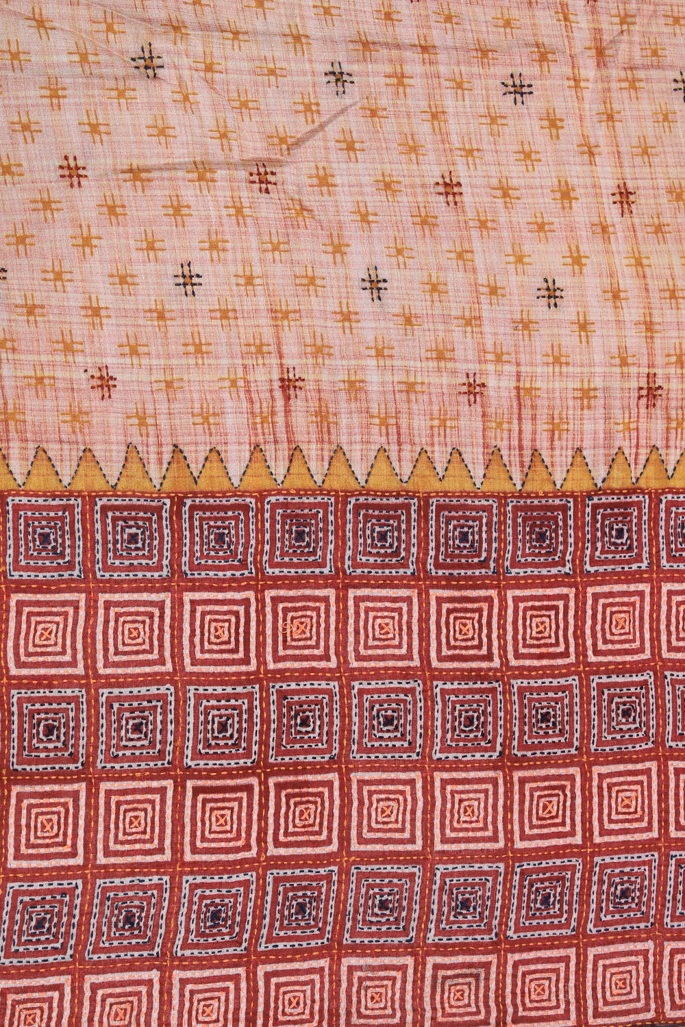 Collection of Maheshwari Geometric Print Saree in a gallery layout