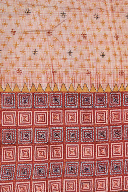 Collection of Maheshwari Geometric Print Saree in a gallery layout