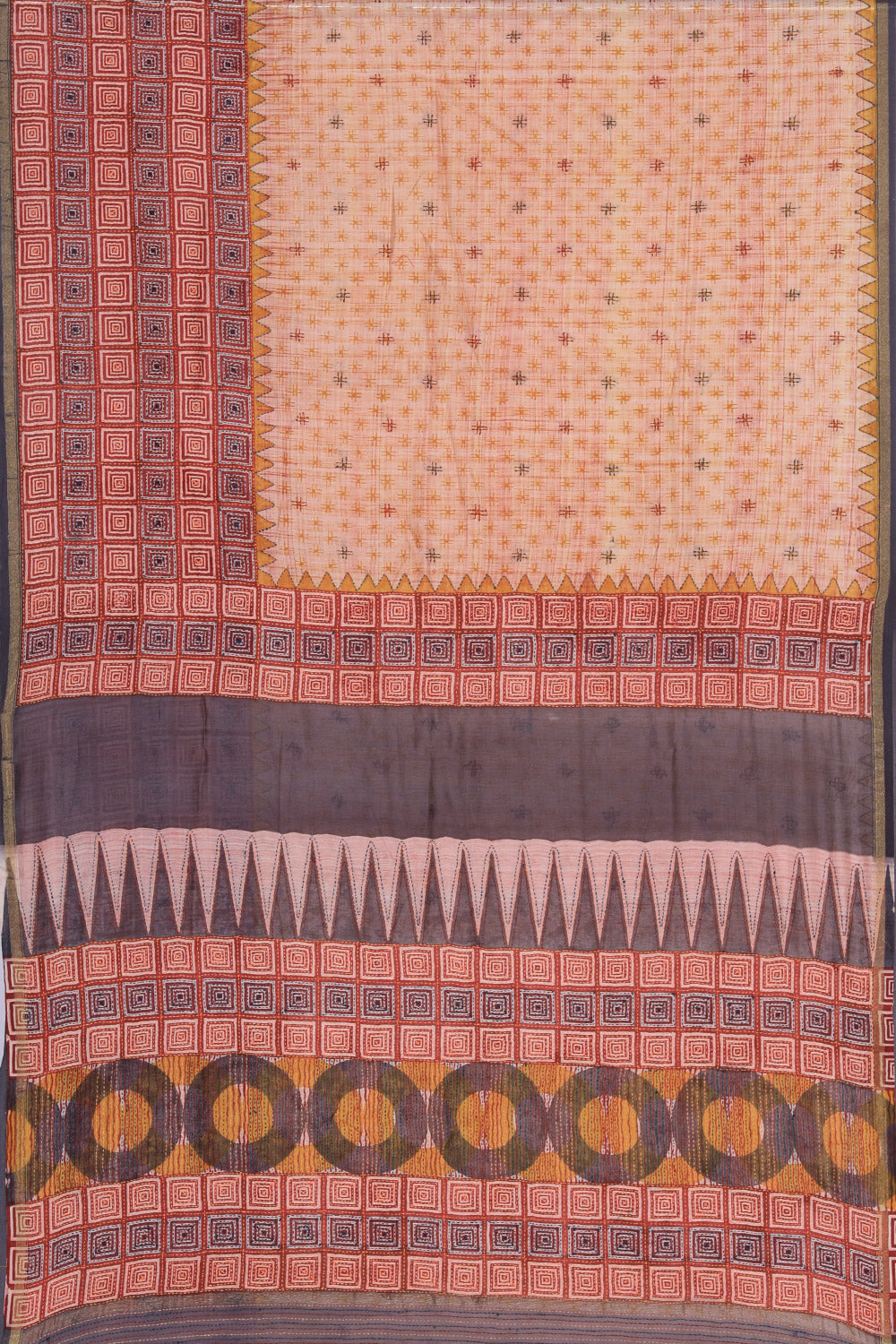 Collection of Maheshwari Geometric Print Saree in a gallery layout