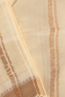 Collection of Mangalgiri Silk Off-White Dhoti With Kanduva (8 X 4) in a gallery layout