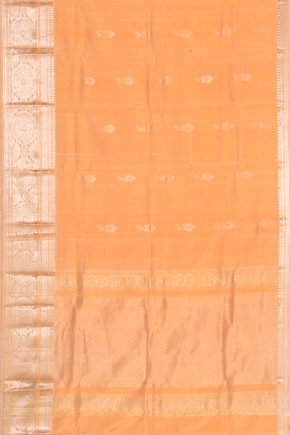 Mangalgiri Silk Peach Saree