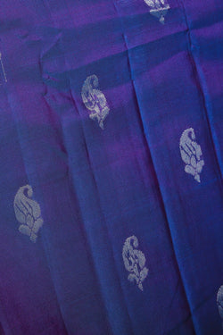 Image of Mangalgiri Silk Blue Saree