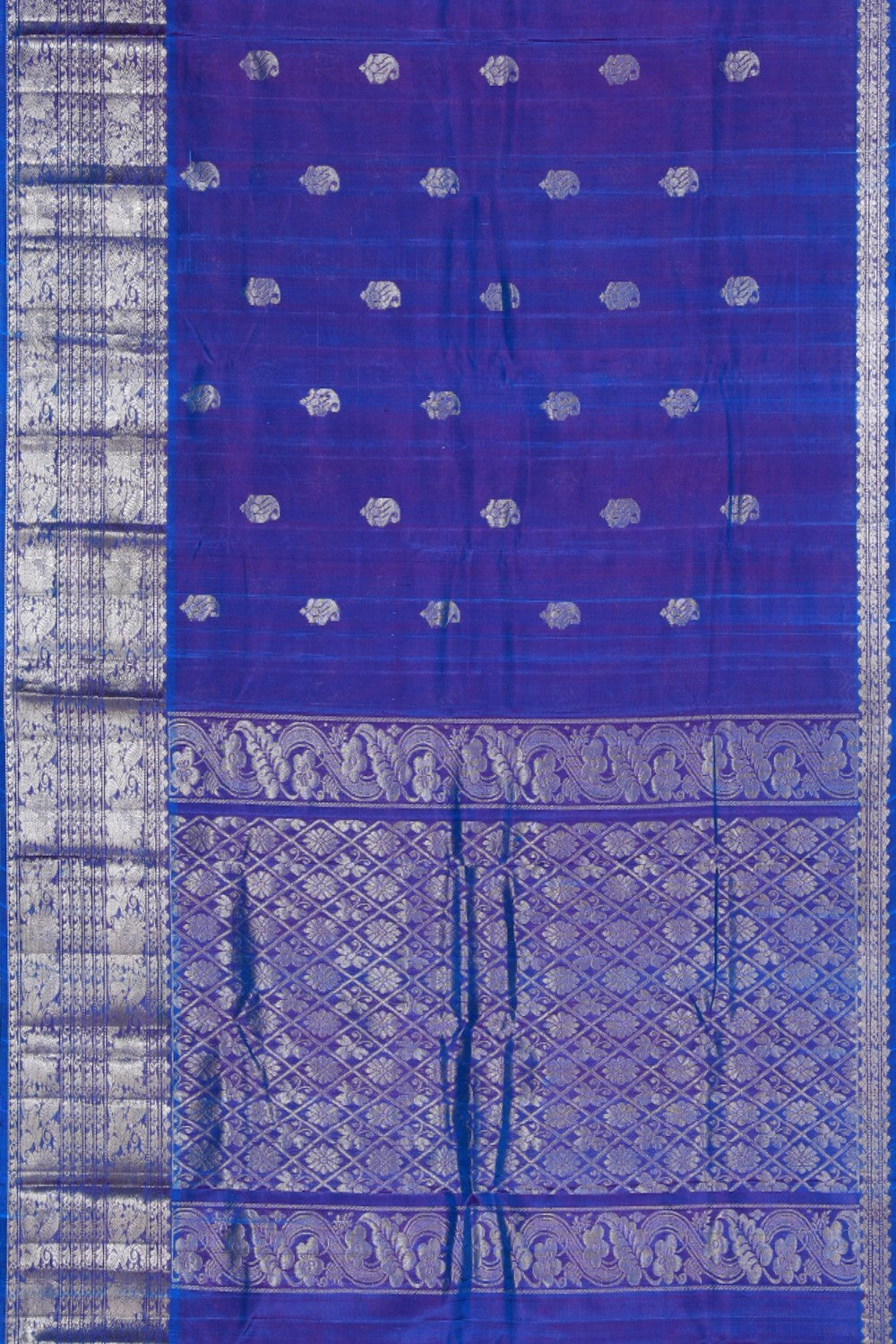 Mangalgiri Silk Blue Saree