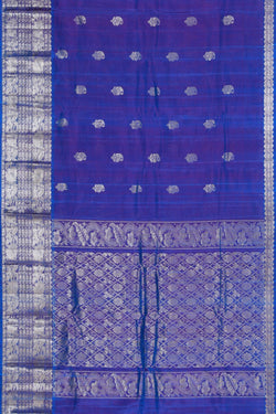 Image of Mangalgiri Silk Blue Saree