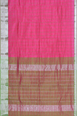 Image of Mangalgiri Silk Pink Saree