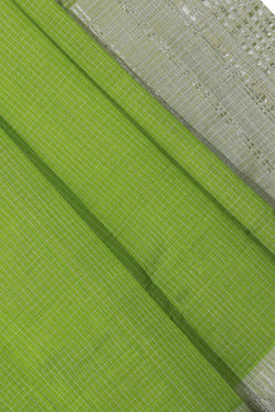 Image of Mangalgiri Silk Green Saree