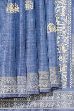 Collection of Tussar Silk Grey Saree in a gallery layout