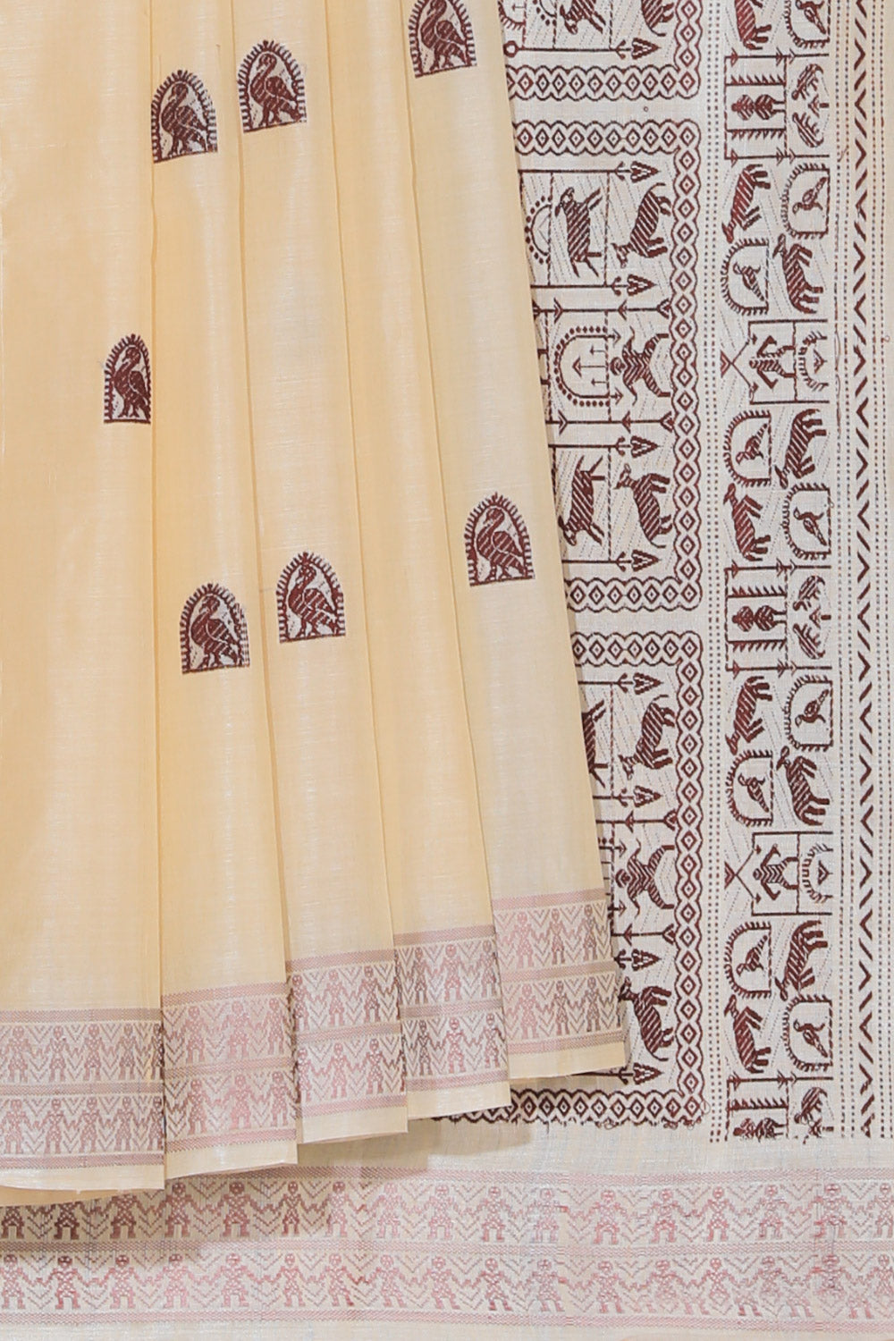 Collection of Tussar Silk Off-White Saree in a gallery layout