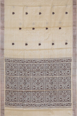 Collection of Tussar Silk Off-White Saree in a gallery layout