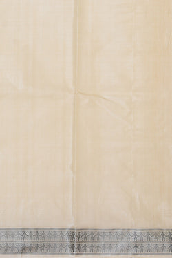 Image of Tussar Silk Off-White Saree