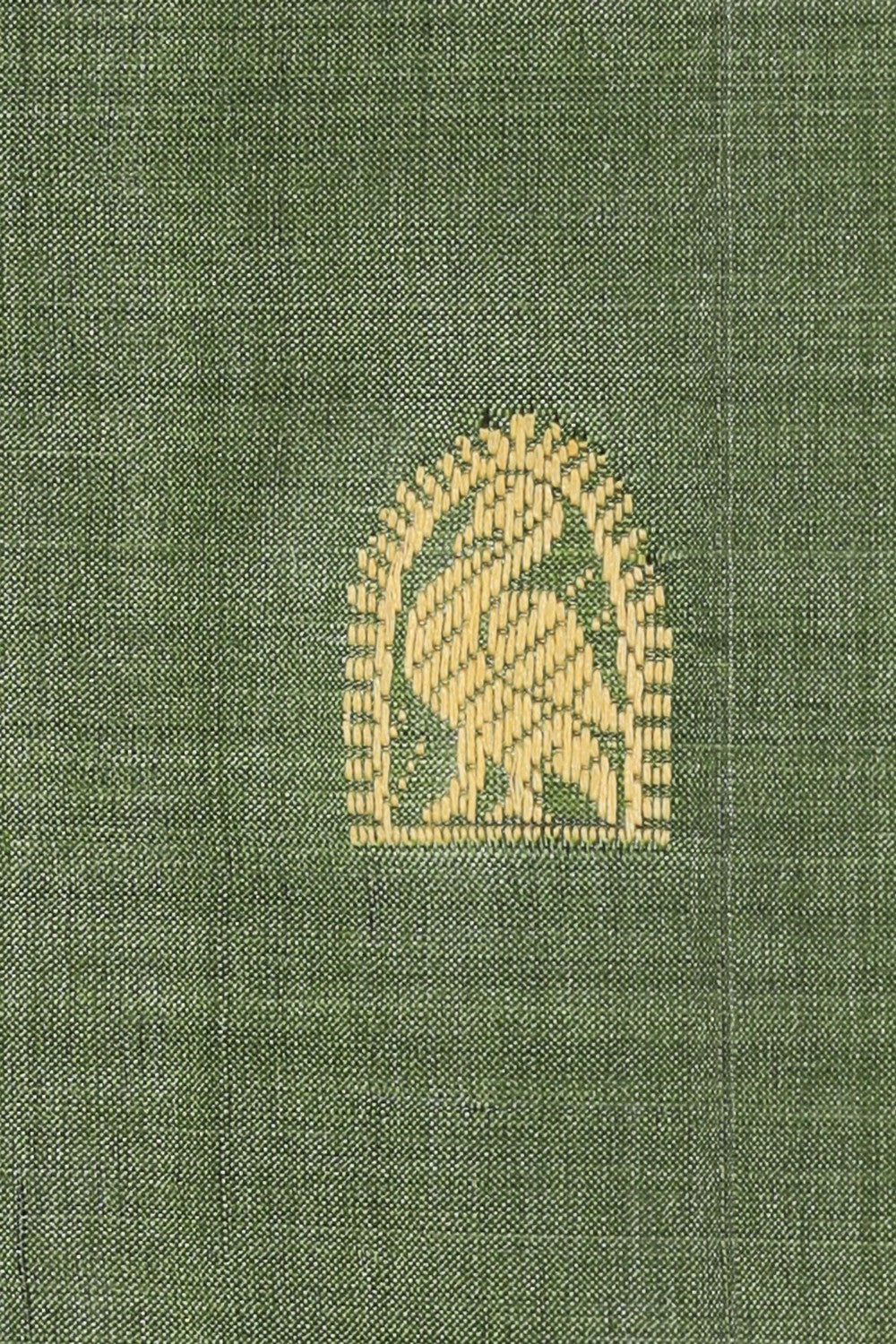 Image of Tussar Silk Sage Green Saree