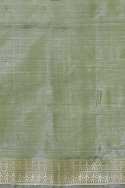 Collection of Tussar Silk Sage Green Saree in a gallery layout