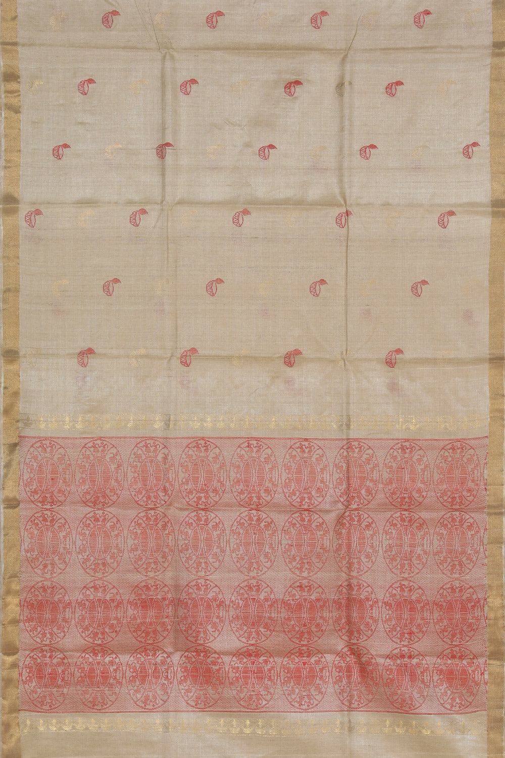 Collection of Tussar Silk Off-White Saree in a gallery layout