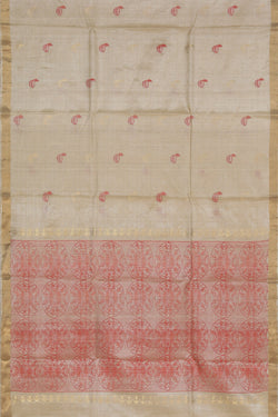 Collection of Tussar Silk Off-White Saree in a gallery layout