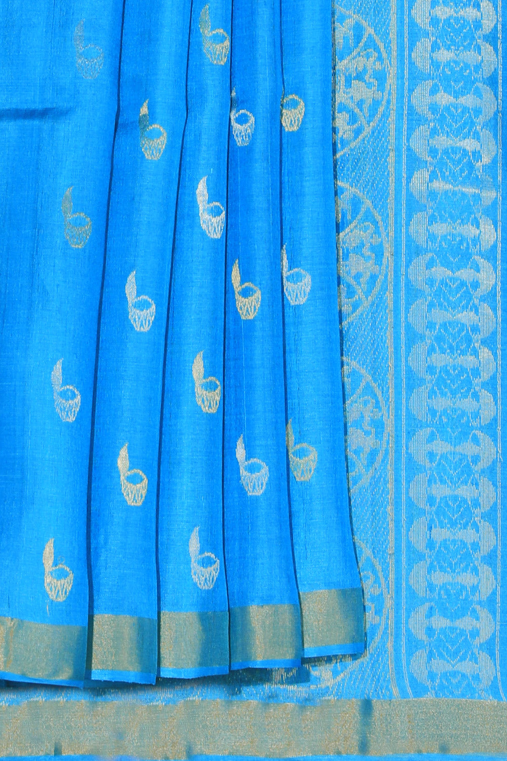 Collection of Tussar Silk Blue Saree in a gallery layout