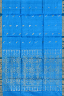 Collection of Tussar Silk Blue Saree in a gallery layout