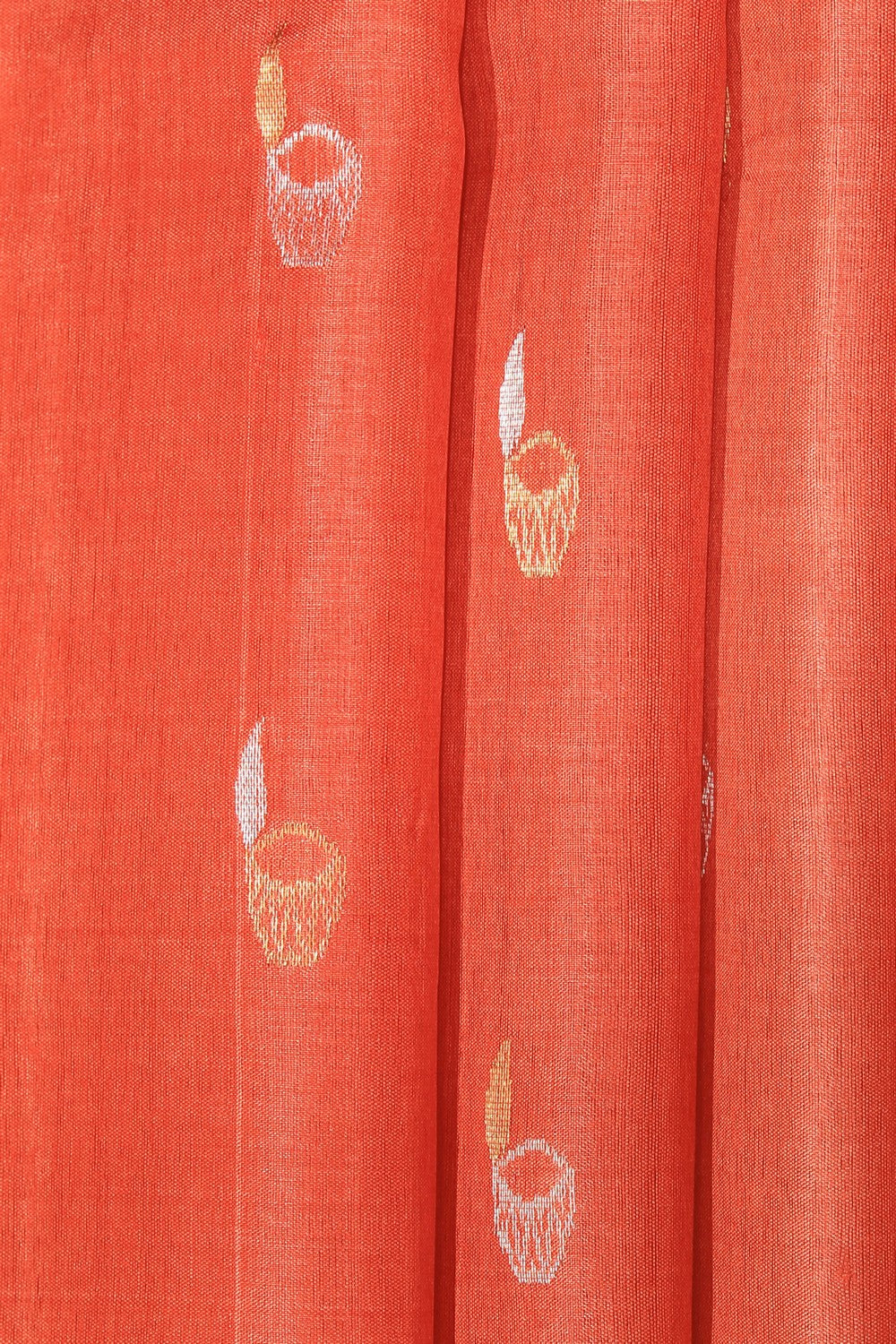 Collection of Tussar Silk Orange Saree in a gallery layout