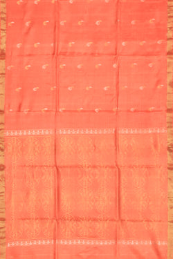 Collection of Tussar Silk Orange Saree in a gallery layout