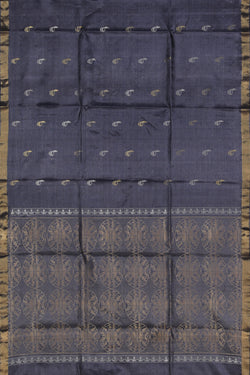 Image of Tussar Silk Grey Saree