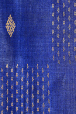 Collection of Tussar Silk Blue Saree in a gallery layout