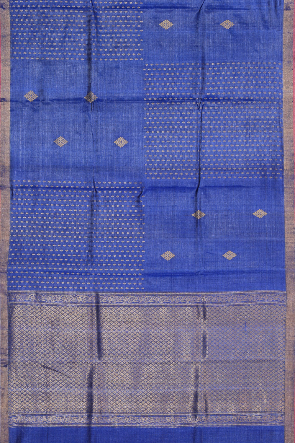 Image of Tussar Silk Blue Saree